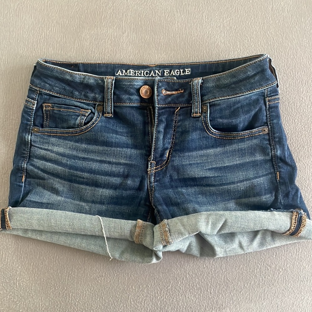 American Eagle denim x cafe midi shorts